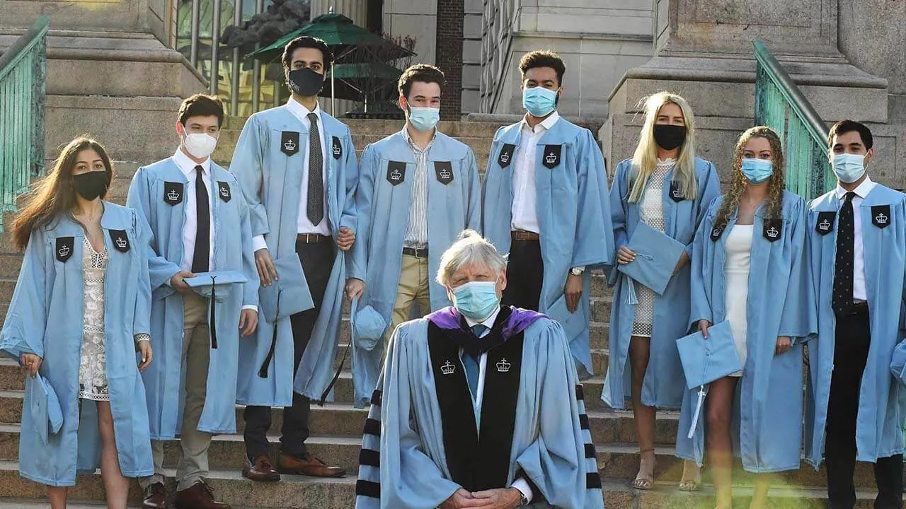 President Bollinger with graduates