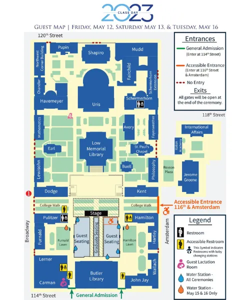 Guest Map for Friday, Saturday, & Tuesday