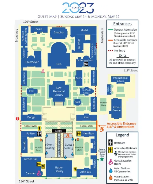Guest Map for Sunday & Monday