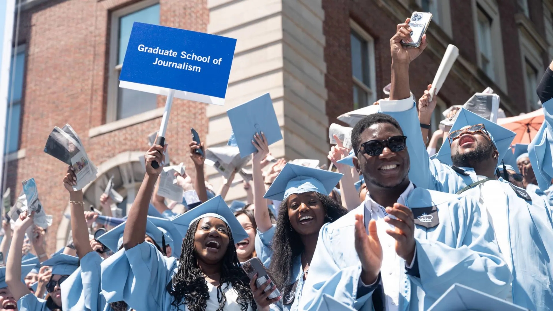 School of Journalism graduates at Commencement by Diane Bondareff.