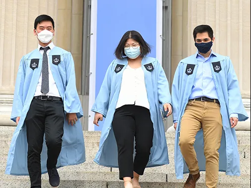 Columbia students in Low Library