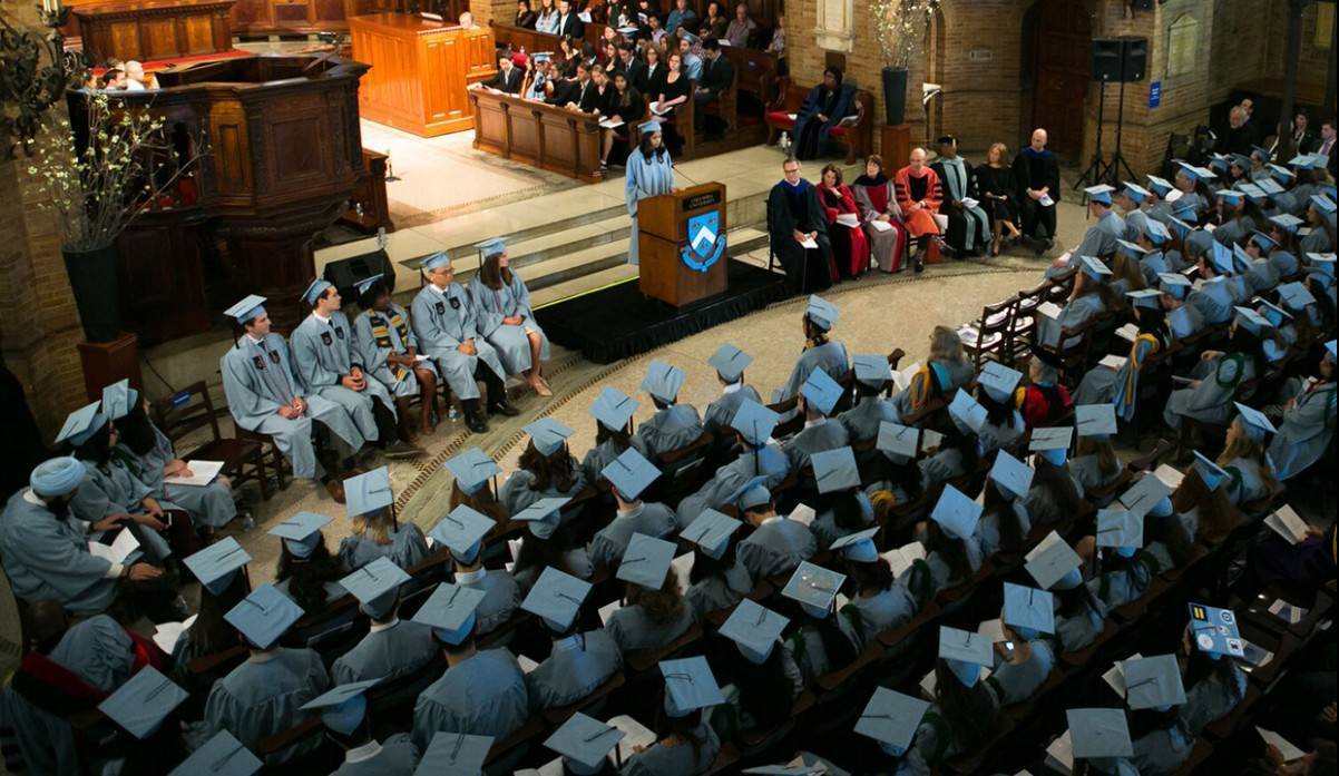 Students, Faculty, and Staff attending the Baccalaureate Service at St. Paul's Chapel