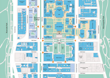 A zoomed in map the Morningside Campus
