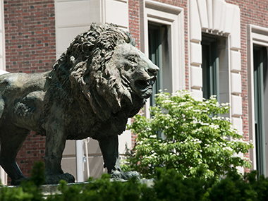 Lion Statue on Morningside Campus 