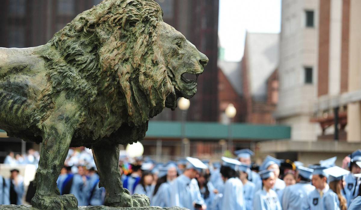 Columbia Lion statue at Columbia University