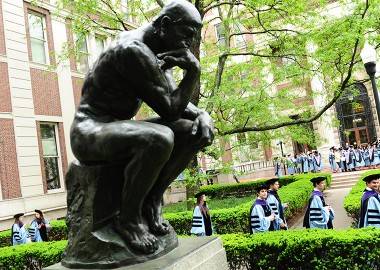 Philosophy Hall statue at Columbia University