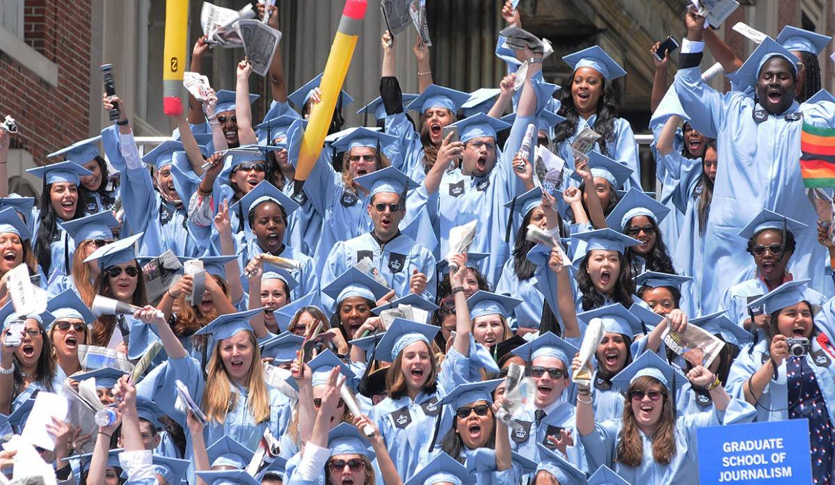 Graduating students from the Columbia Journalism School